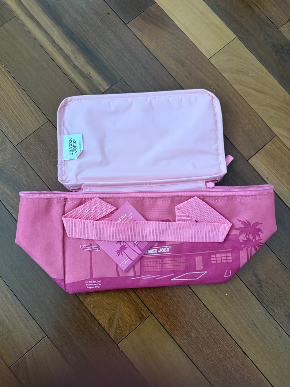Pink Insulated Lunch Tote with Handles